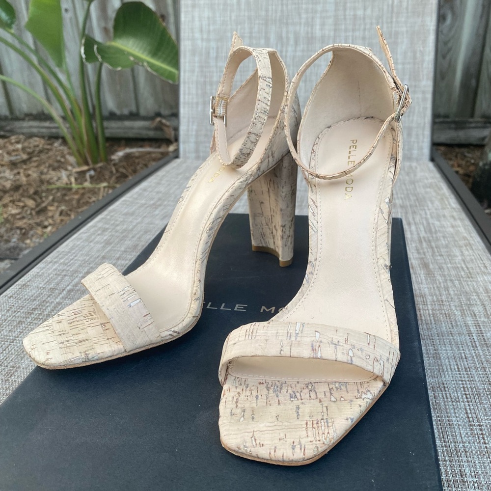 Pelle Moda Gabi Whitewash Cork Sandals